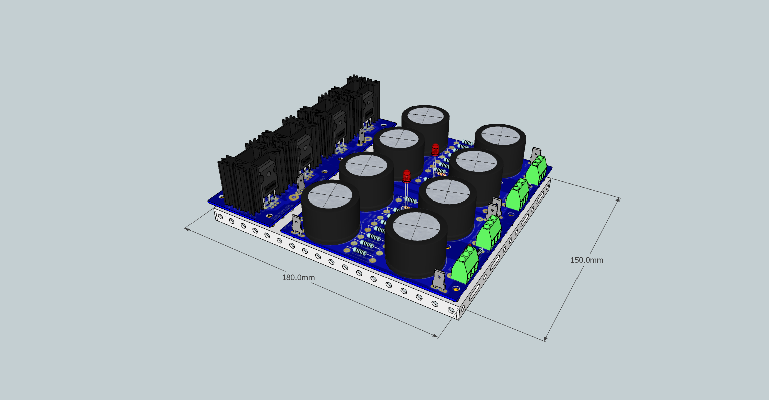 Entire PSU board on a riser panel to demonstrate some other mounting options.