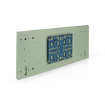 A single snapped cap section mounted directly to the front of a 4U Deluxe Chassis faceplate.  This allows a great saving of space on the chassis floor.
