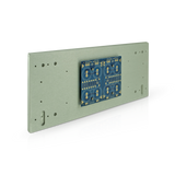 A single snapped cap section mounted directly to the front of a 4U Deluxe Chassis faceplate. This allows a great saving of space on the chassis floor.