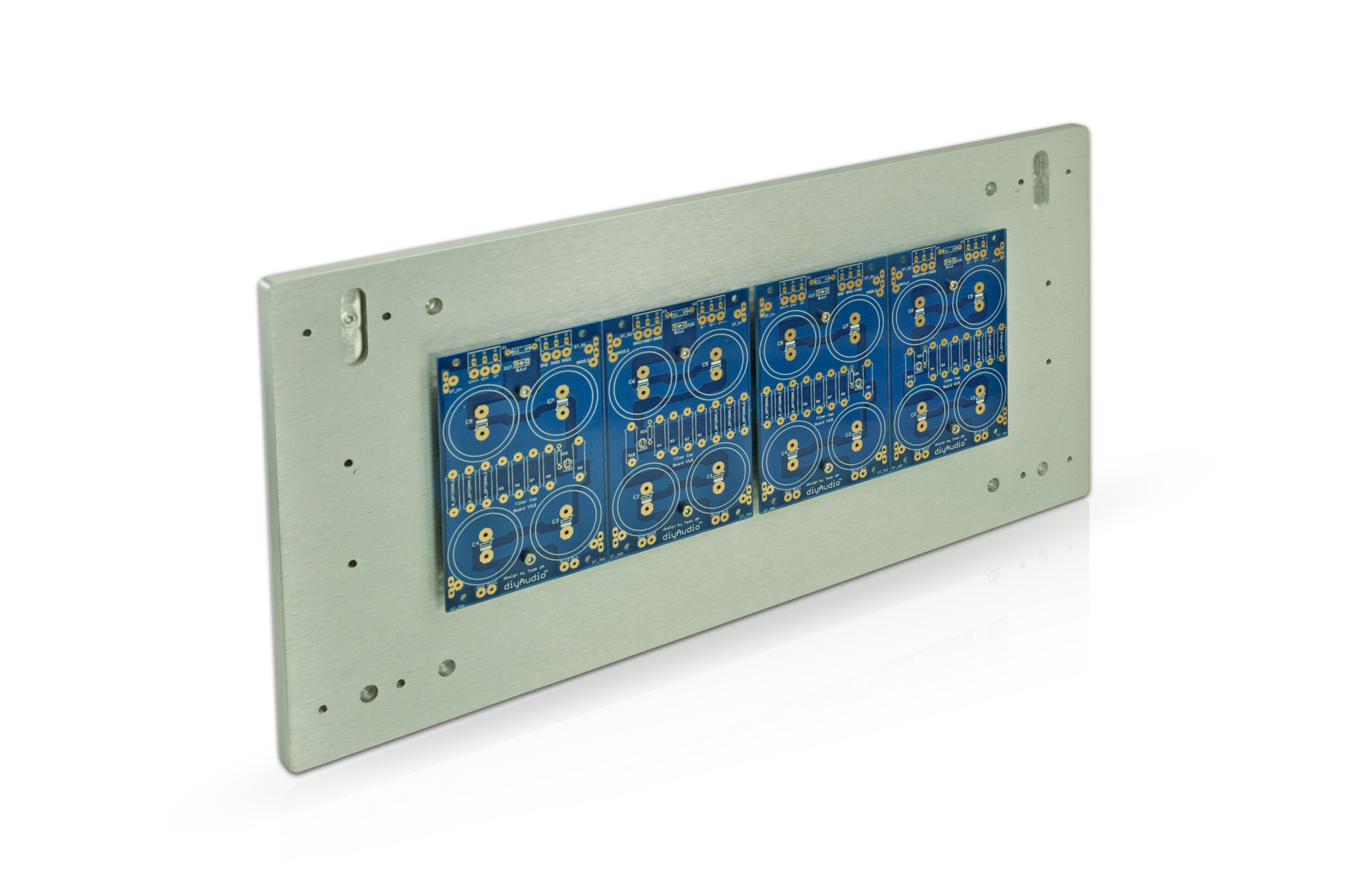 Two cap boards mounted on the faceplate of a 5U Deluxe Chassis