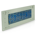 Two cap boards mounted on the faceplate of a 5U Deluxe Chassis
