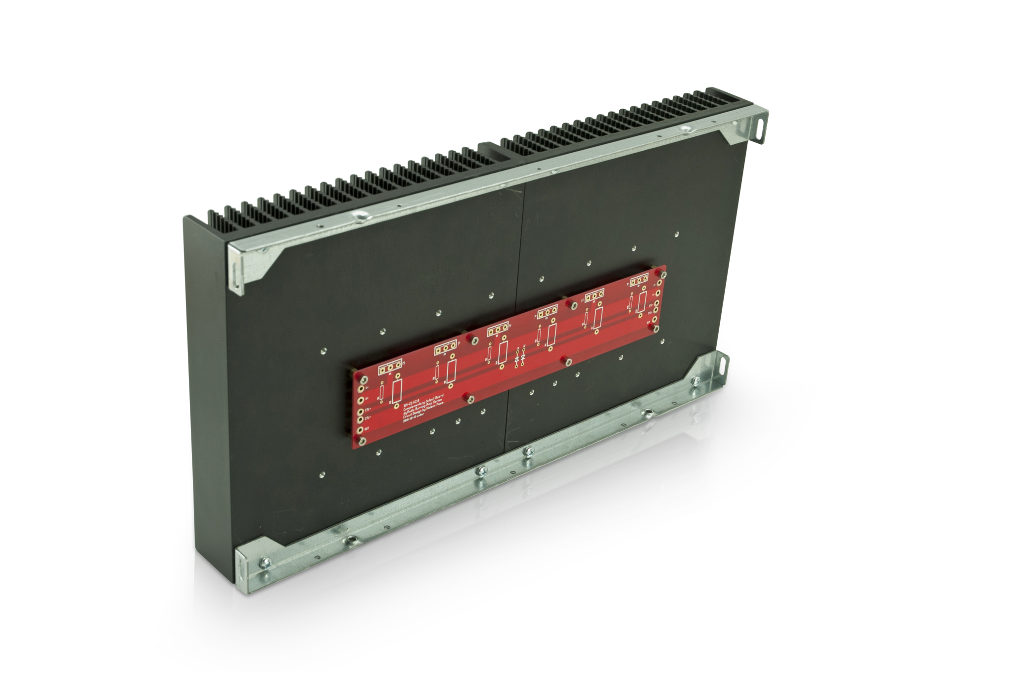 Burning Amp output board mounted on a 5U Deluxe Chassis heatsink (chassis sold separately)