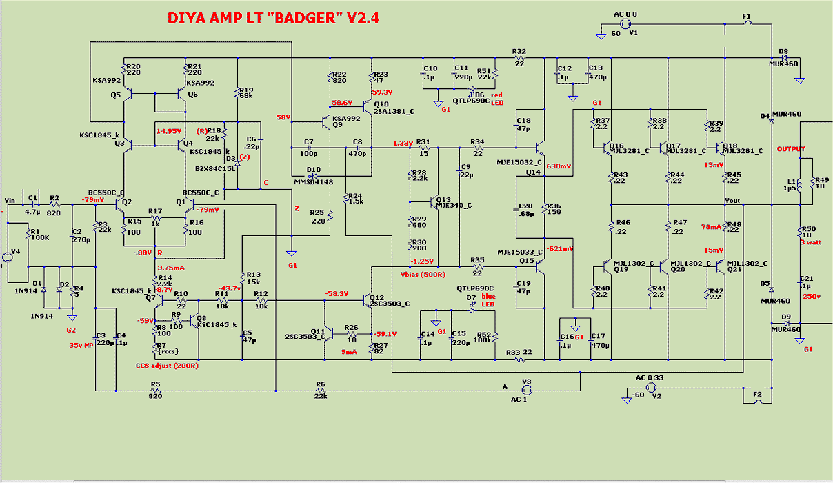The diyAB "Honey Badger" Class AB Power Amp - 150W/Channel