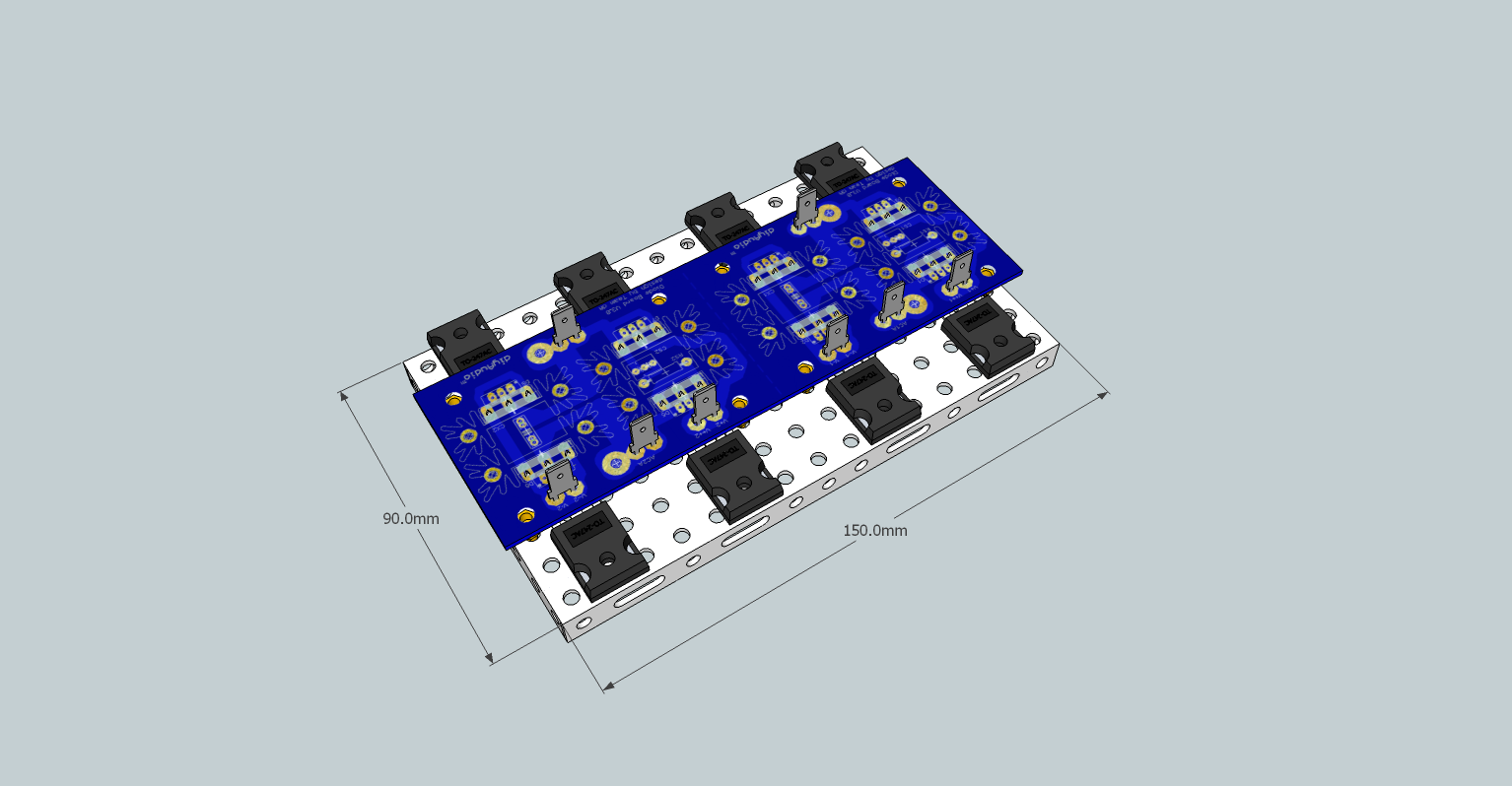 Creative types can use a riser panel instead of heatsinks and save a bunch of space on the diode section. The riser could be mounted to a Deluxe Chassis faceplate, to help with cooling.