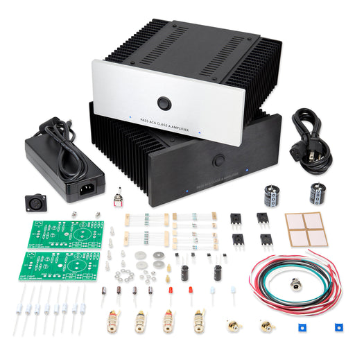 Both chassis styles (silver and black), the PSU and the parts kit. Please note only 1 chassis is included in the complete kit, you must choose which style you prefer.