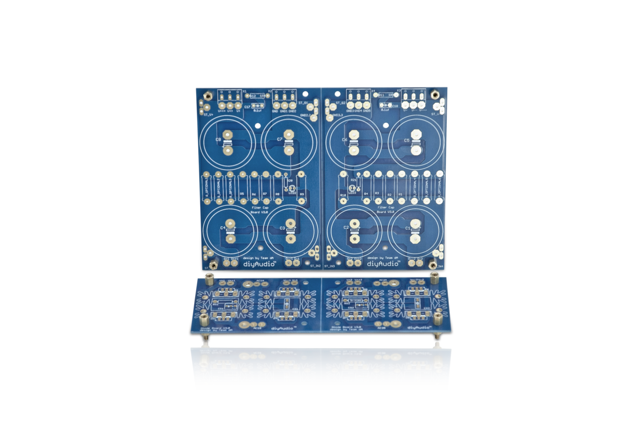 PSU with the diode board snapped off.  The v-cut has been made at just the right depth so it's easy to snap, but it won't snap unless you want it to.