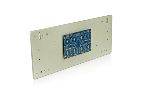 A cap board mounted on the faceplate of a 5U Deluxe Chassis faceplate.  There's a bit more room for this on the 5U as compared to the 4U.