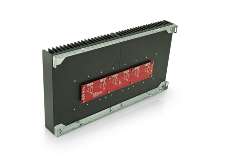 Burning Amp output board mounted on a 5U Deluxe Chassis heatsink (chassis sold separately)