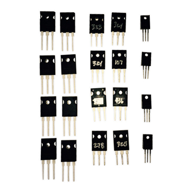 Please note: the numbers on the MOSFETs are ID numbers only, and are not related to their measurements nor their matching